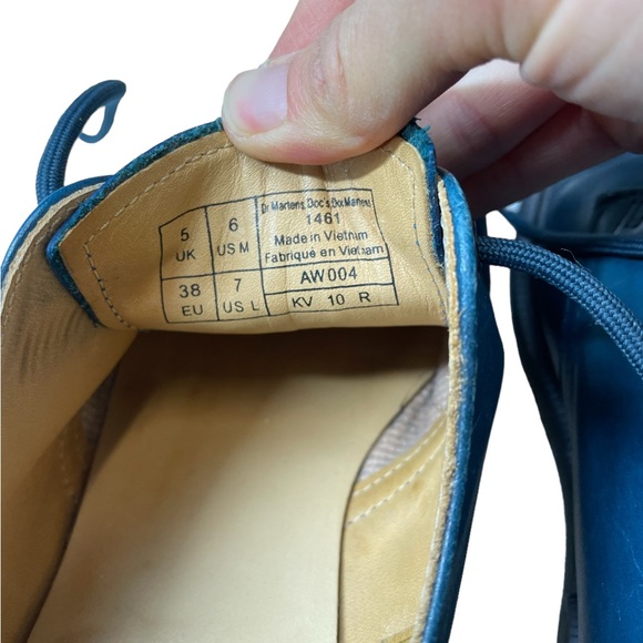 Dr. Martens | 1461 Leather Oxford Shoes - Blue ; Womens 7 - Picture 9 of 9